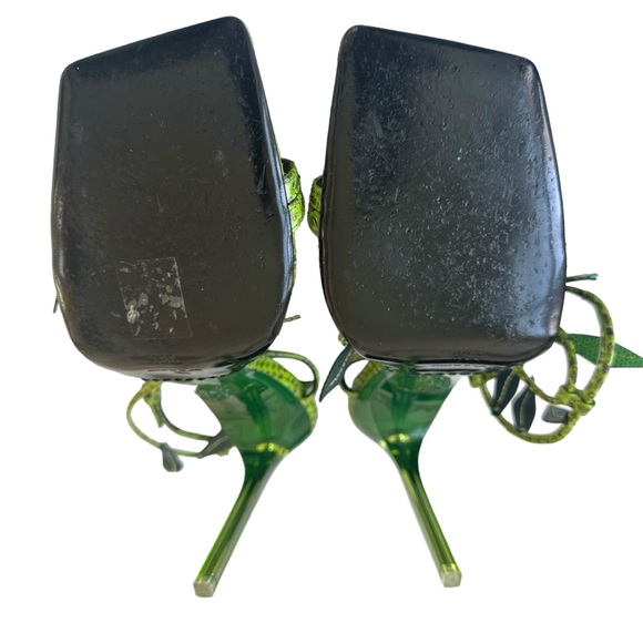 SOLD‼️VERSACE Snakeskin Leaf Sandal Green - Picture 8 of 14